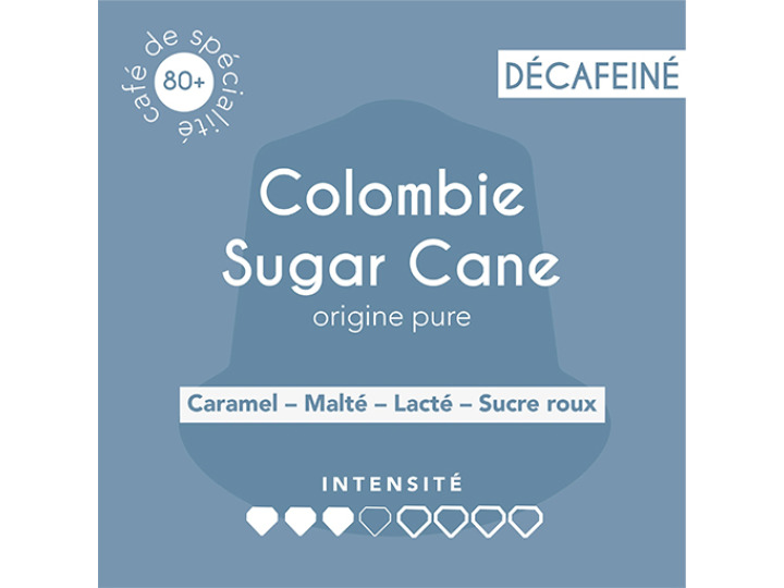 Café capsules Origine pure Colombie Sugar Cane DK